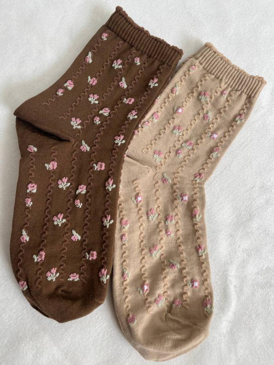 جوراب ساق بلند گلدار کد 522