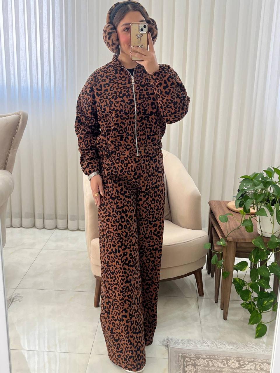 ست بامبر شلوار پلنگی کد ۵۵۹