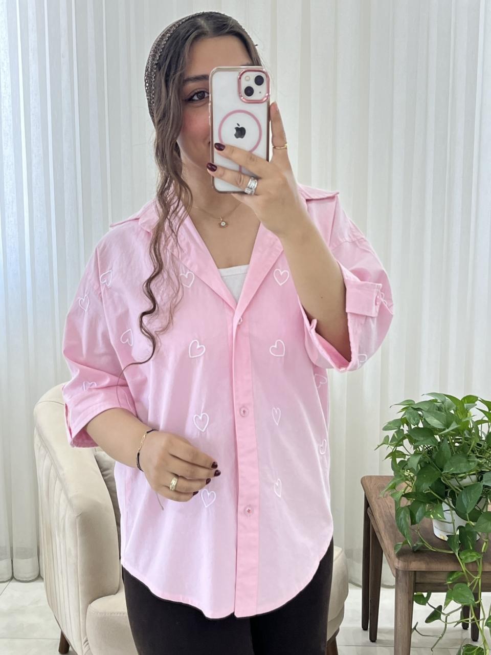 شومیز زنانه و دخترانه طرح قلب کد 619
