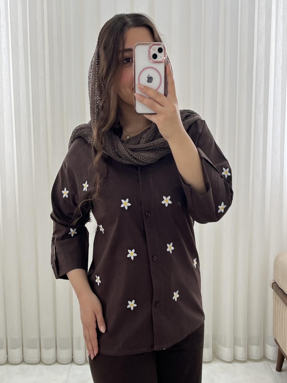مانتو زنانه طرح بابونه کد ۶۳۲