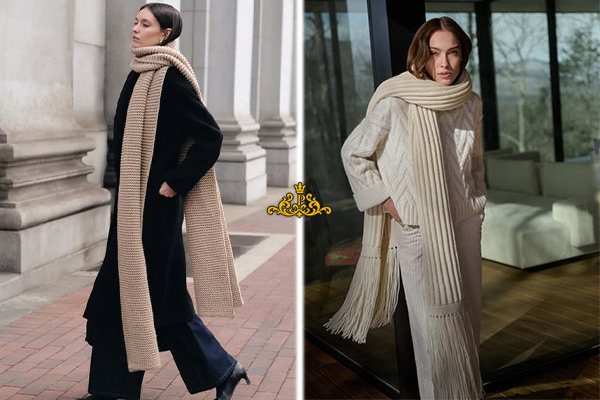 شال‌گردن‌های بافتنی و بلند