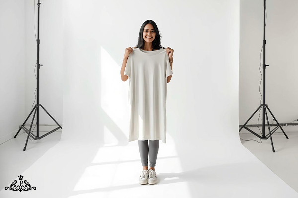 راهنمای انتخاب سایز تیشرت لانگ زنانه