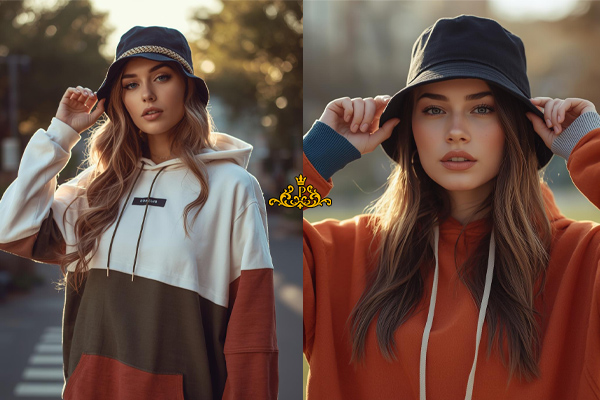 استایل هودی با کلاه باکت