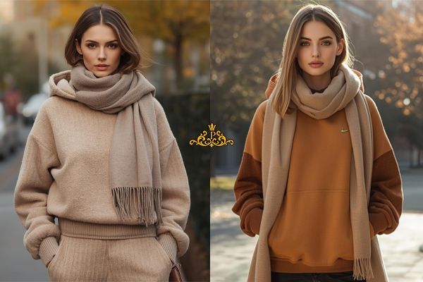 ست کردن هودی با شال کشمیر