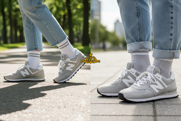 جوراب زنانه ساده اسپرت سفید با شلوار جین