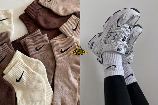 جوراب ورزشی زنانه نخی برای ست با کتونی