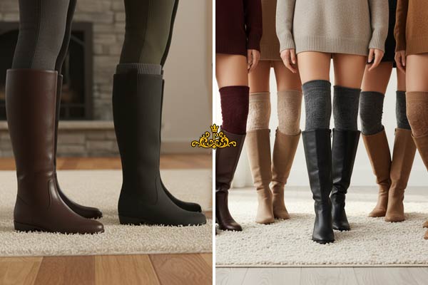 جوراب ساق بلند زنانه و هماهنگی با بوت‌های بلند