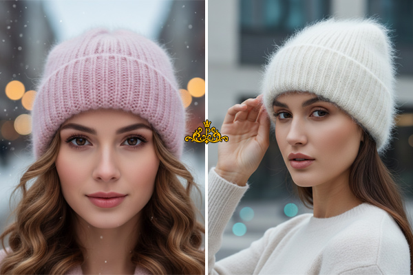 کلاه بافت موهر شیک برای زمستان