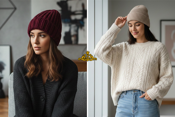 کلاه بافت ساده برای زمستان