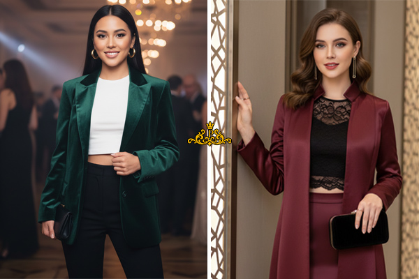 استایل کراپ تاپ زیر کت و مانتو مجلسی