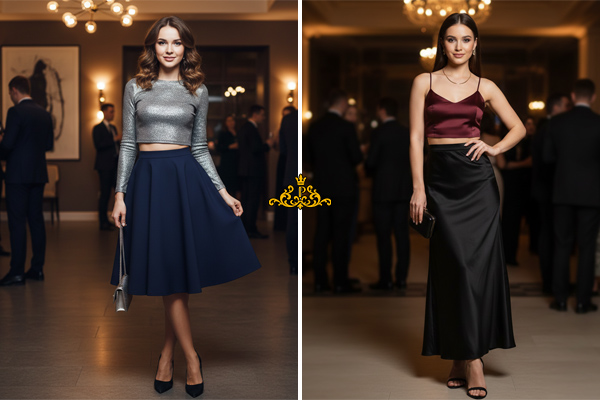 ست کردن کراپ تاپ با دامن کوتاه یا بلند