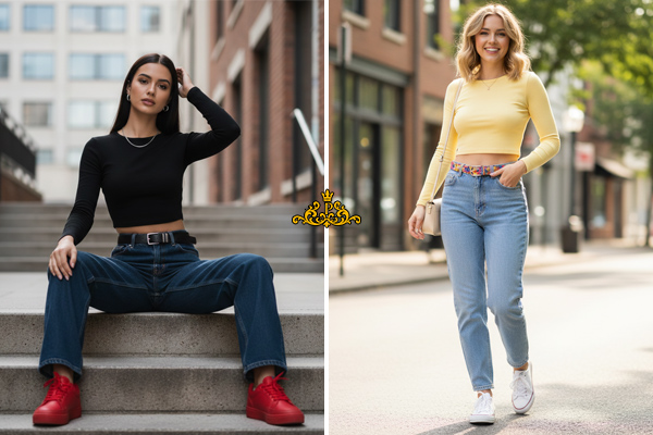 ست کردن کراپ تاپ با شلوار جین