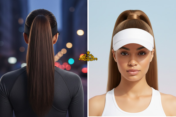 جمع کردن موی بلند بهصورت پاف حجیم پشت کلاه