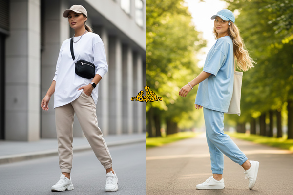 ست کردن کلاه کپ با تیشرت لانگ و شلوار اسلش