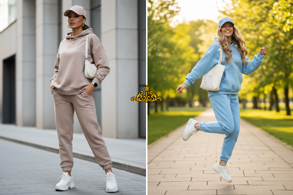 ست کردن کلاه کپ با هودی و شلوار ست زنانه