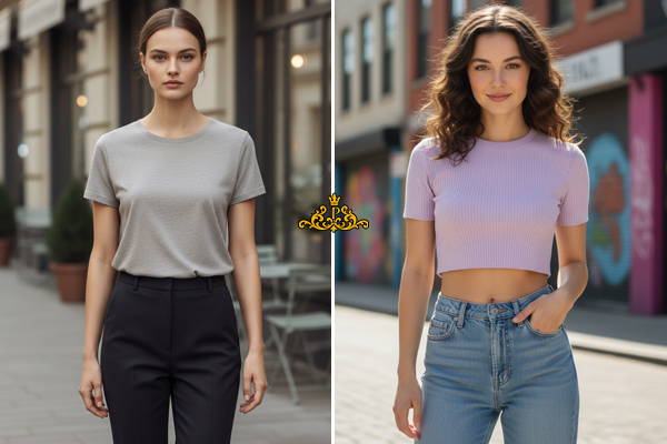 تفاوت تاپ و تیشرت کراپ با لباس‌های معمولی
