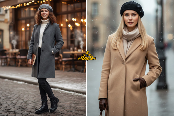 کلاه برت (Beret) با پالتوی ساده