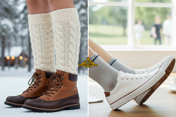 بهترین جنس جوراب زمستانی بر اساس نوع کفش