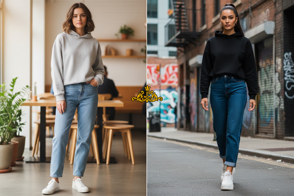 شلوار مام استایل با هودی